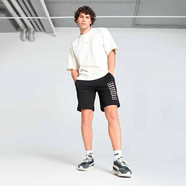 Men's Graphic Slim Fit 9" Shorts, PUMA Black, extralarge-IND